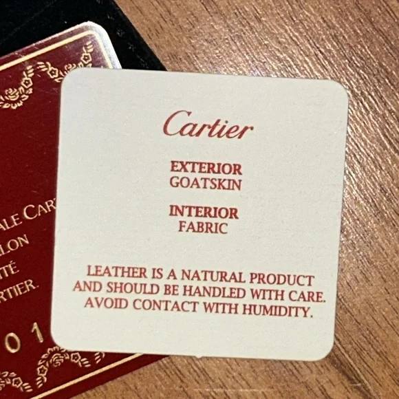 Authentic Cartier Goatskin Cardholder with Box, Dustbag and Authenticity Card